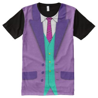 Funky Colors Suit Tie and Vest All-Over Print Shirt