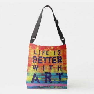 Life is Better with Art- Sunny Yellow Abstract Art Crossbody Bag