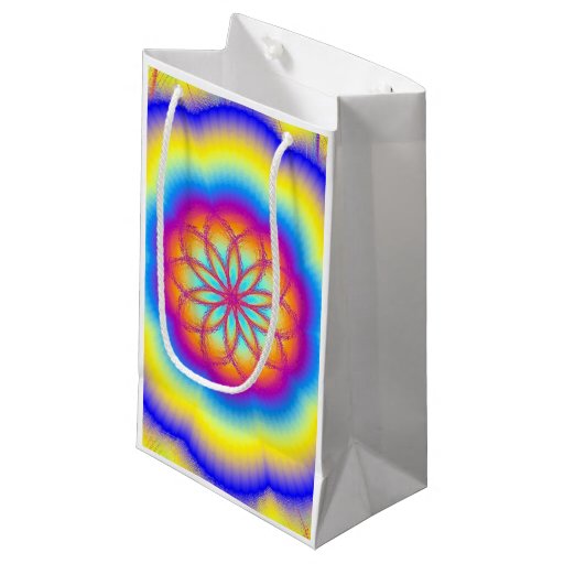 Fractal Flower Rainbow Mandala Gift Bag Small Gift Bag