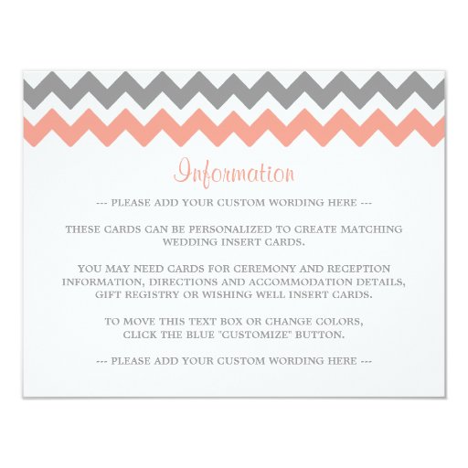 The Modern Chevron Wedding Collection- Pink & Grey 4.25x5.5 Paper Invitation Card