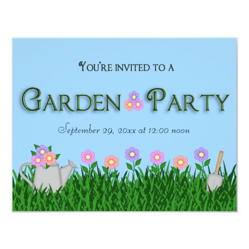 Trendy And Elegant Garden Party Invite 4.25" X 5.5" Invitation Card