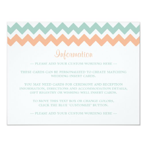 The Modern Chevron Wedding Collection Peach & Mint 4.25x5.5 Paper Invitation Card