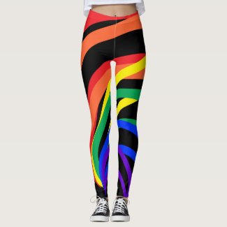Rainbow Abstract Red Blue Green Yellow Leggings
