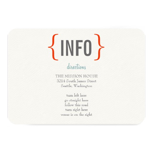 Modern Merriment Wedding Insert 3.5x5 Paper Invitation Card (front side)