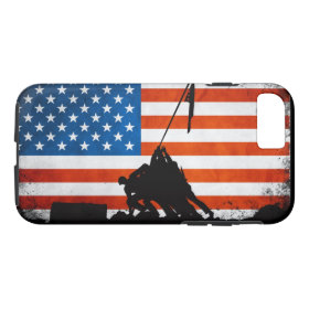 US Flag with Veterans Silhouettes iPhone 7 Case