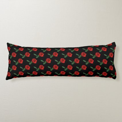 Single Red Rose Body Pillow