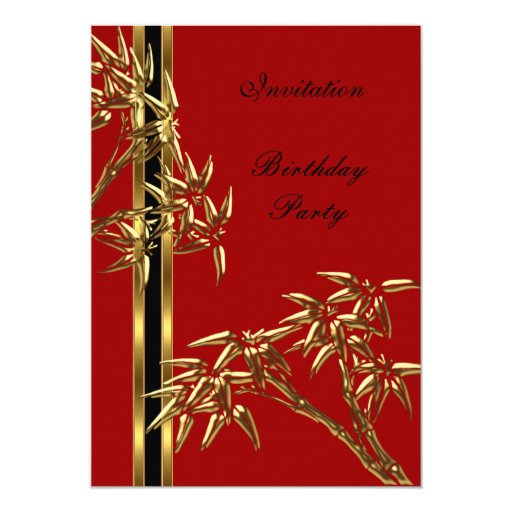Invitation Elegant Birthday Party Asian Bamboo 5" X 7" Invitation Card