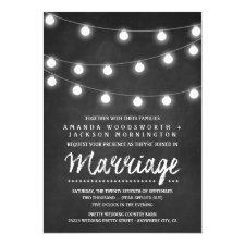 Chalkboard and String Lights Wedding Invitations