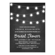 Chalkboard and Lights Bridal Shower Invitations