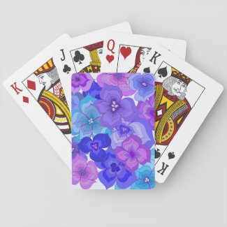 Funky blue floral playing cards