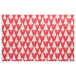 Red Christmas Trees Pattern Fabric