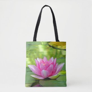Pink Lotus Water Lily Flower Floral Tote Bag