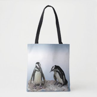 Black White Penguin Birds Animal Tote Bag