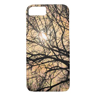 Orange Mystical Moon and Tree iPhone 7 Case