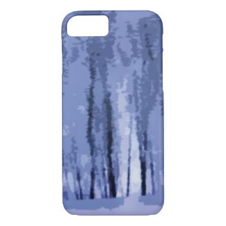 Blue Winter Woods Abstract iPhone 7 Case