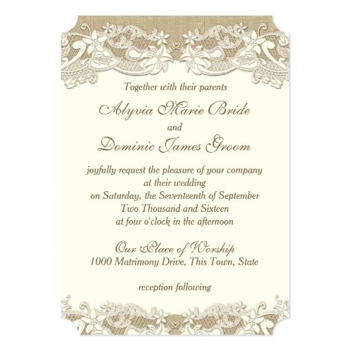 Elegant Country Wedding 5x7 Paper Invitation Card