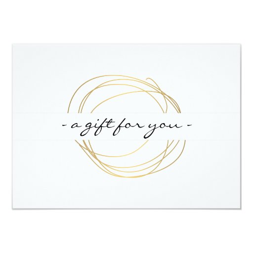 Gold Designer Scribble Gift Certificate 4.5x6.25 Paper Invitation Card