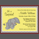 Cute Yellow Elephant Gender Neutral Baby Shower Card Zazzle