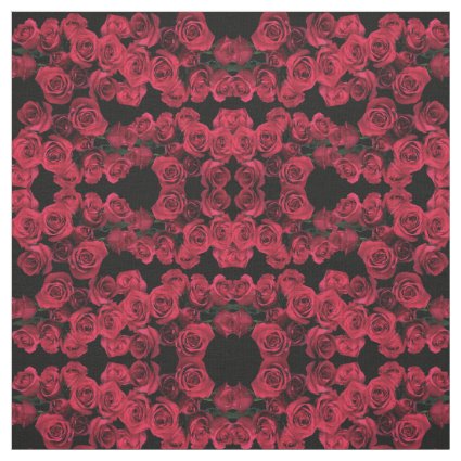 Red Rose Flower Abstract Fabric