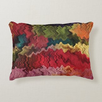 Colorful Fabric Abstract Accent Pillow