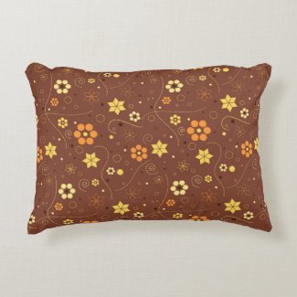 Autumn floral design accent pillow
