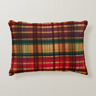 Royal colorful tartan pattern decorative pillow