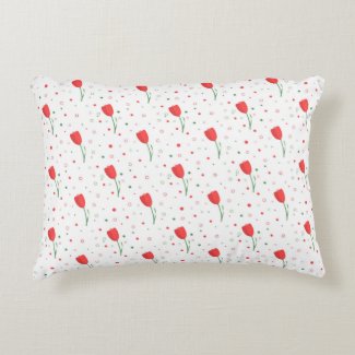 Red Tulips Decorative Pillow
