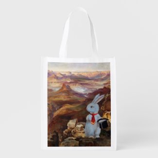 The White Rabbit at the Grand Canyon Reusable Bag Reusable Grocery Bag