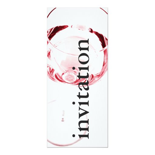 modern red wine glass - winetasting bridal shower 4x9.25 paper invitation card (front side)