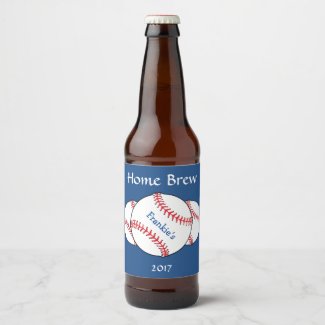 Red White Blue Patriotic Baseball Beer Label