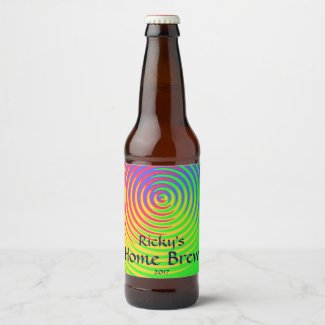 Red Green Blue Yellow Rainbow Abstract Beer Label