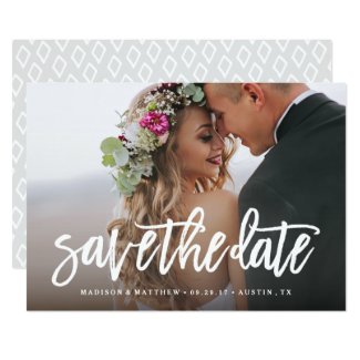 Brushed Save the Date Overlay Card