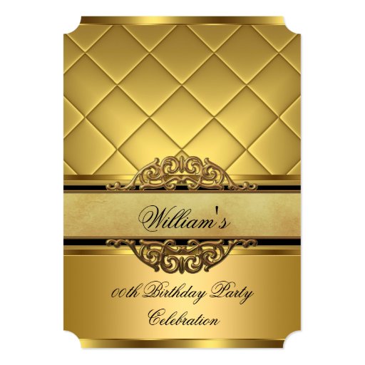 Elegant Royal Gold Birthday Party 5x7 Paper Invitation Card
