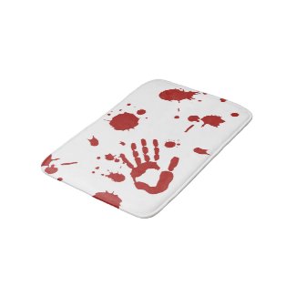 Bloody Hand Blood Splattered Bath Mat