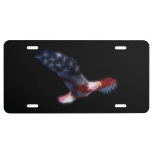 Patriotic Bald Eagle License Plate