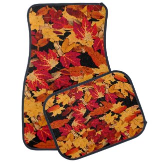 Autumn Leaves in Red Orange Yellow Brown Car Mat