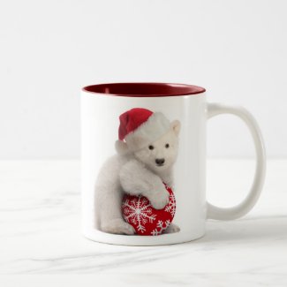 Polar Bear Cub Christmas Mug