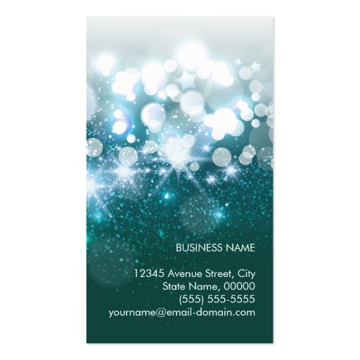 HairStylist Teal Turquoise Glamour Glitter Sparkle Pack Of Standard Business Cards (back side)