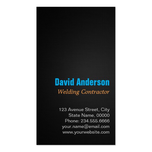 Modern Welding Service and Metal Fabrication Photo Business Card (back side)