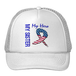 My Sister My Hero Patriotic Grunge Ribbon Trucker Hat