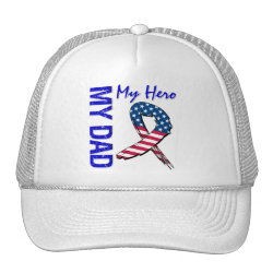 My Dad My Hero Patriotic Grunge Ribbon Trucker Hat