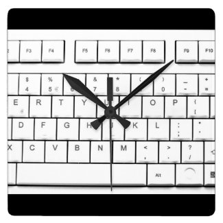 computer keyboard square wall clock