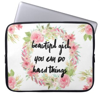 Beautiful Girl YOU CAN DO Hard Things Laptop Case Laptop Computer Sleeve
