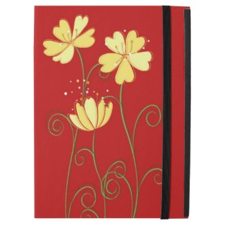 Pretty Yellow Flowers On Red iPad Pro Case