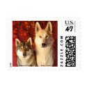 Fall Wolf Alpha Pair Postage Stamps