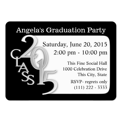 Graduation Party Photo Insert Card Large Business Cards (Pack Of 100) (front side)