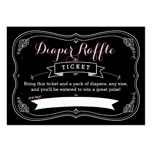 Sweet Fancy Baby Shower Diaper Raffle Insert Large Business Cards (Pack Of 100)