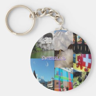 Colorful Images of Switzerland by Celeste Sheffey Basic Round Button Keychain