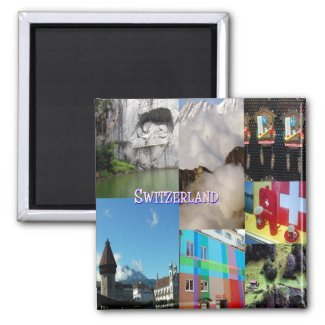 Colorful Images of Switzerland by Celeste Sheffey 2 Inch Square Magnet