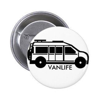 Black and White Vanlife Button